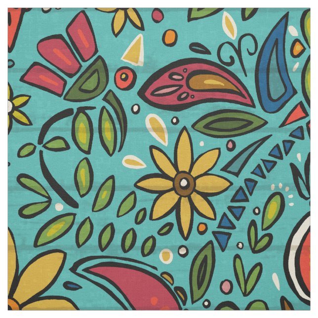 aziza turquoise fabric (Swatch)