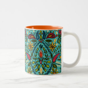 aziza turquoise Two-Tone coffee mug