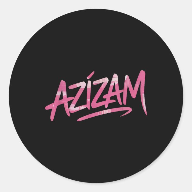 Azizam  classic round sticker (Front)