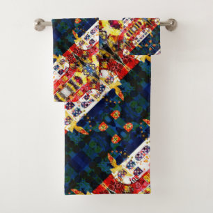 Azorean design bath towel set