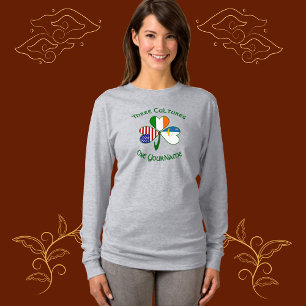 Azorean Irish American Flags Shamrock Personalised T-Shirt