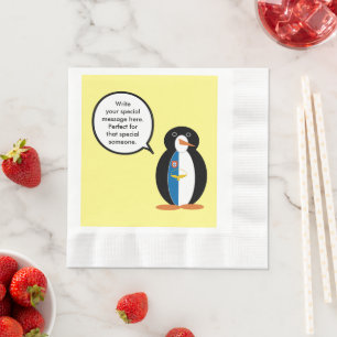 Azorean Talking Ms Penguin Personalised Napkin