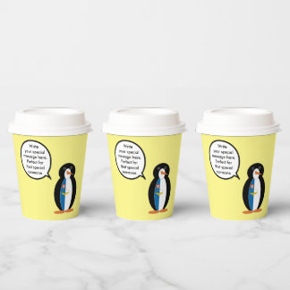 Azorean Talking Ms Penguin Personalised  Paper Cups
