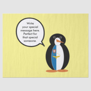 Azorean Talking Ms Penguin Personalised Tissue Paper