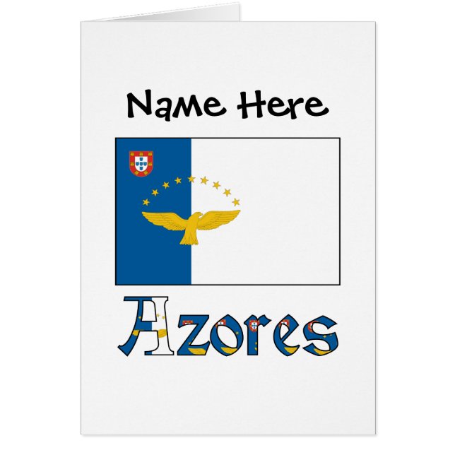 Azores and Azorean Flag Personalised Note Card  (Front)