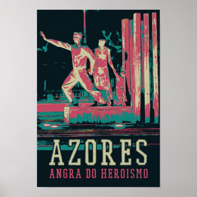 Azores Angra do Heroismo illustration Portugal Poster (Front)