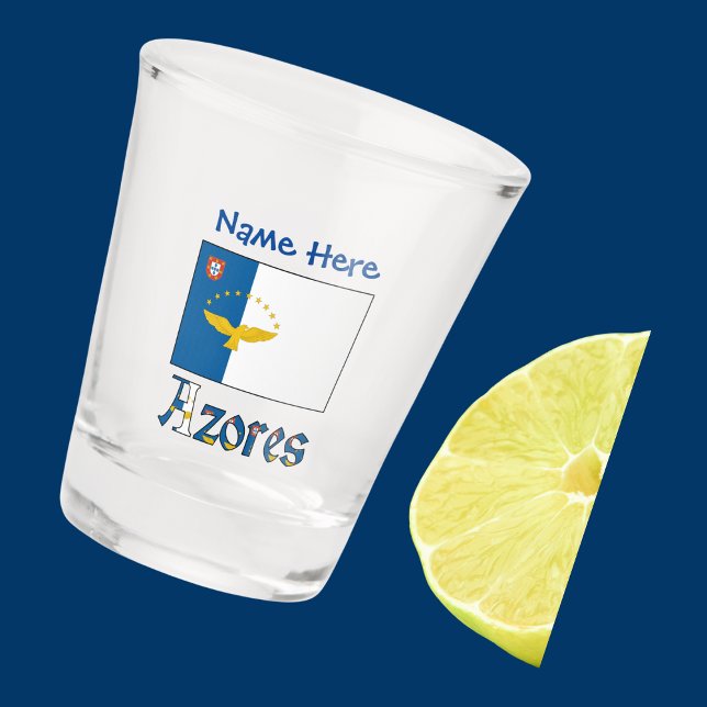 Azores Azorean Flag Blue Personalisation  Shot Glass (Creator Uploaded)