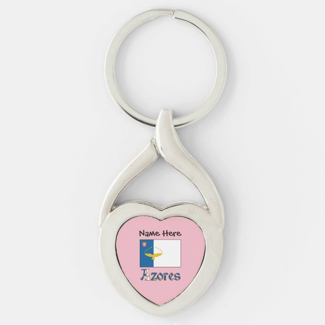 Azores Azorean Flag Personalised  Key Ring (Front)