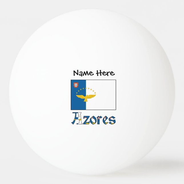 Azores Azorean Flag Personalised Name Ping Pong Ball (Front)