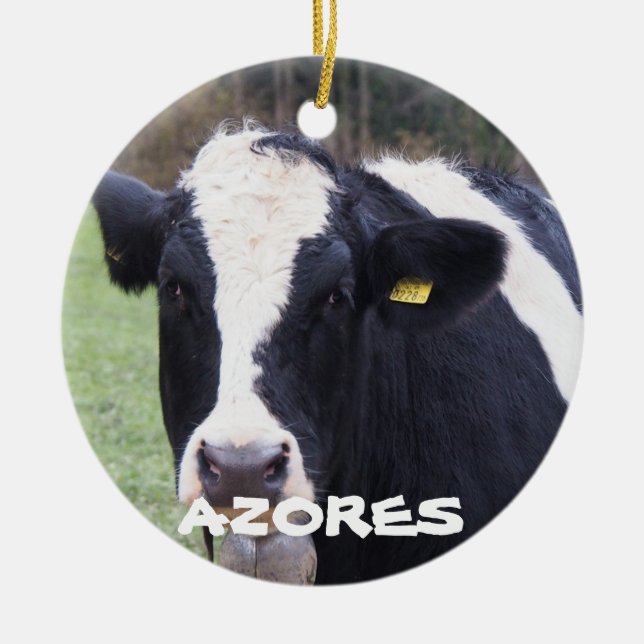 Azores Cow Whale Christmas Ornament (Front)