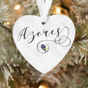 Azores Flag Heart, Portugal, Azorean Ornament