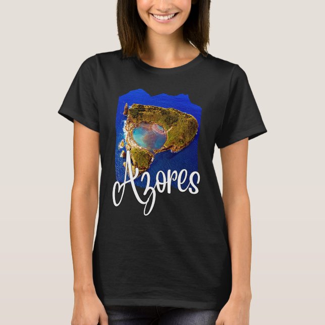 Azores Flag Patriotic Portuguese Roots Azores Souv T-Shirt (Front)