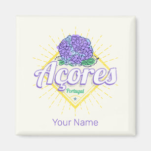 Azores Hydrangea Flower Island Portugal Vintage Magnet