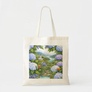 Azores Hydrangea Island Landscape Tote Bag