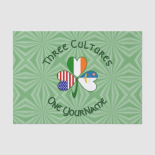 Azores Ireland USA Shamrock Flag Personalised Tissue Paper