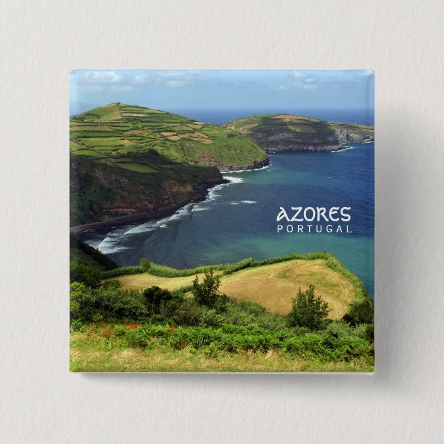 Azores Islands photo, Portugal 15 Cm Square Badge (Front)