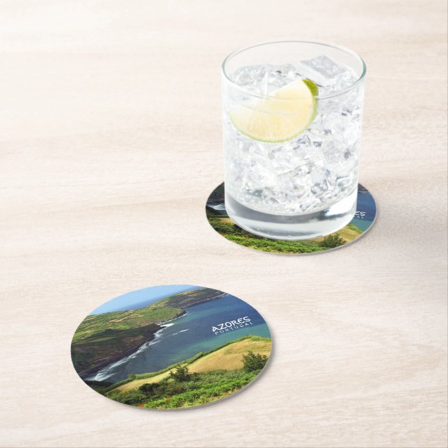 Azores Islands photo, Portugal Round Paper Coaster (Insitu)