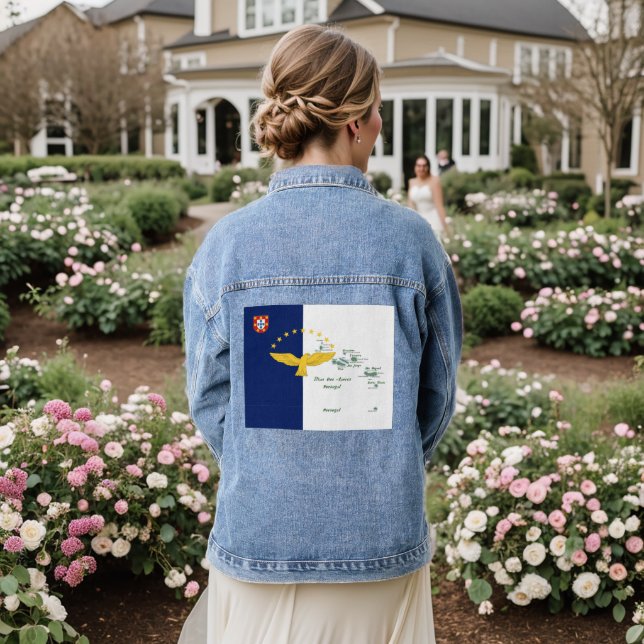 Azores islands, Portugal Denim Jacket (Wedding Back)