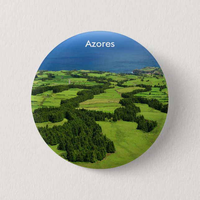 Azores landscape 6 cm round badge (Front)