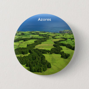 Azores landscape 6 cm round badge