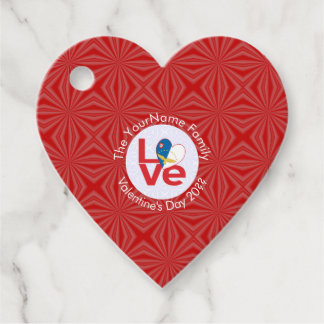 Azores Red LOVE Flag Personalised Favour Tags
