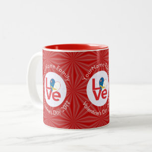 Azores Red Love Heart Personalized Two-Tone Coffee Mug