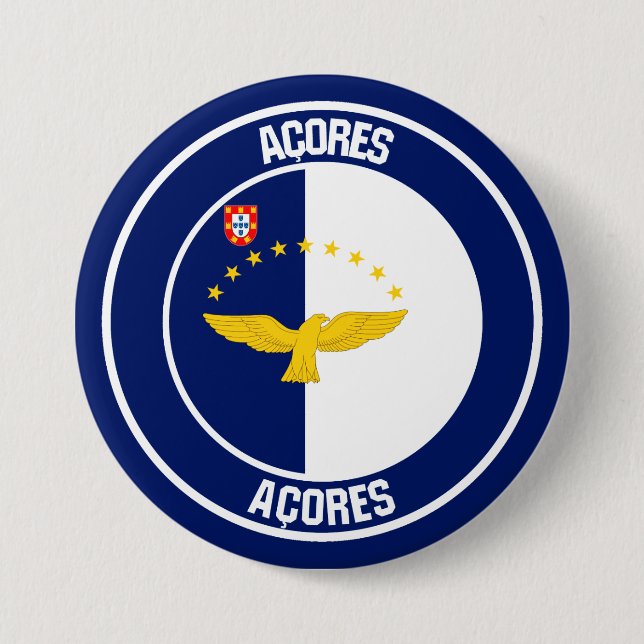 Azores Round Emblem 7.5 Cm Round Badge (Front)