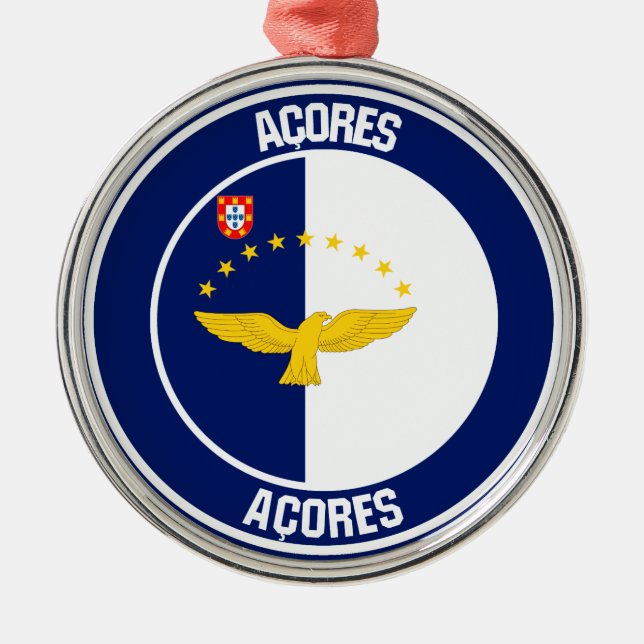 Azores Round Emblem Metal Ornament (Front)