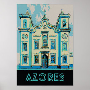 Azores Terceira island illustration Portugal Poster