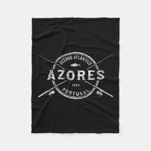 Azores Vintage Crossed Fishing Rods Fleece Blanket