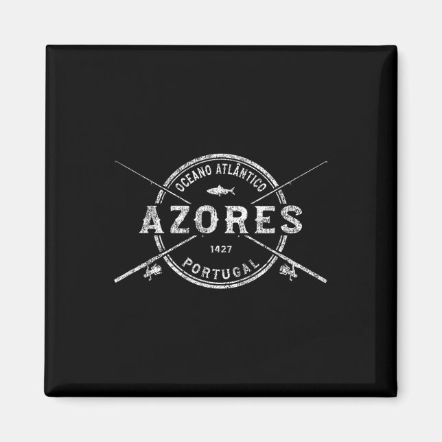 Azores Vintage Crossed Fishing Rods  Magnet (Front)