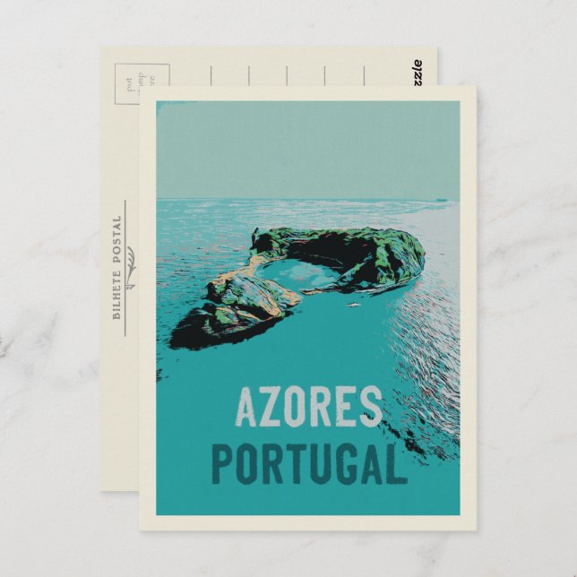 Azores Volcanic island Illustration Postcard (Front/Back)