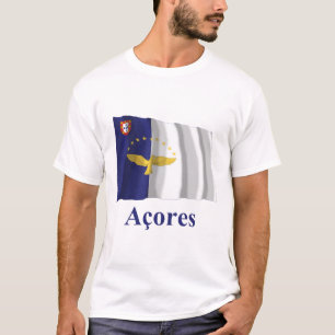 Azores Waving Flag with Name in Portuguese T-Shirt