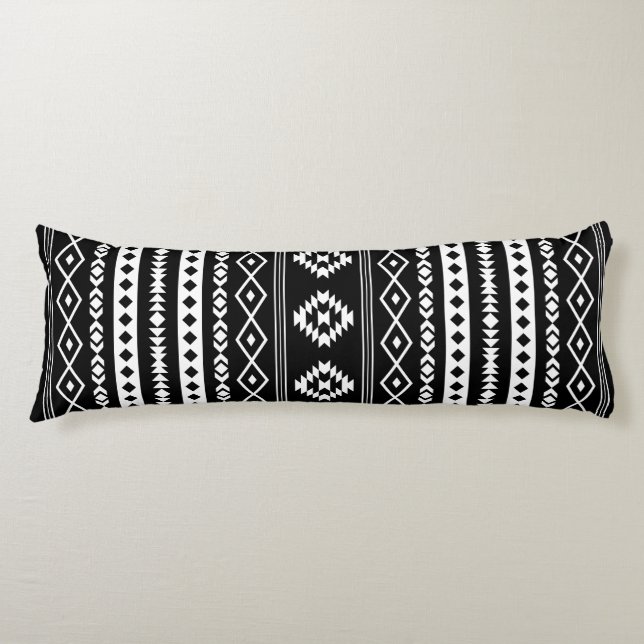 Aztec 2Way Black & White Mixed Motifs (V) Pattern Body Cushion (Front)