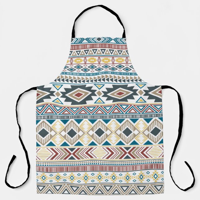 Aztec american indian pattern tribal ethnic motifs apron (Front)
