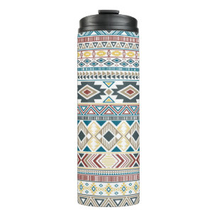 Aztec american indian pattern tribal ethnic motifs thermal tumbler