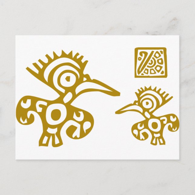 Aztec Ancient Birds! Ancient Cultures Designs! Postcard (Front)