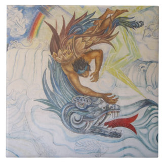 Aztec and Dragon Ceramic Tile