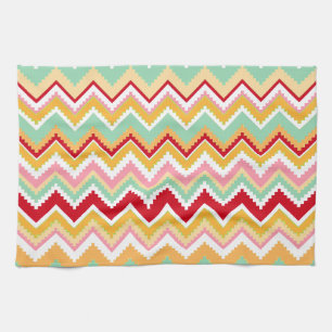 Aztec Andes Tribal Mountains Chevron Fiesta Zigag Tea Towel
