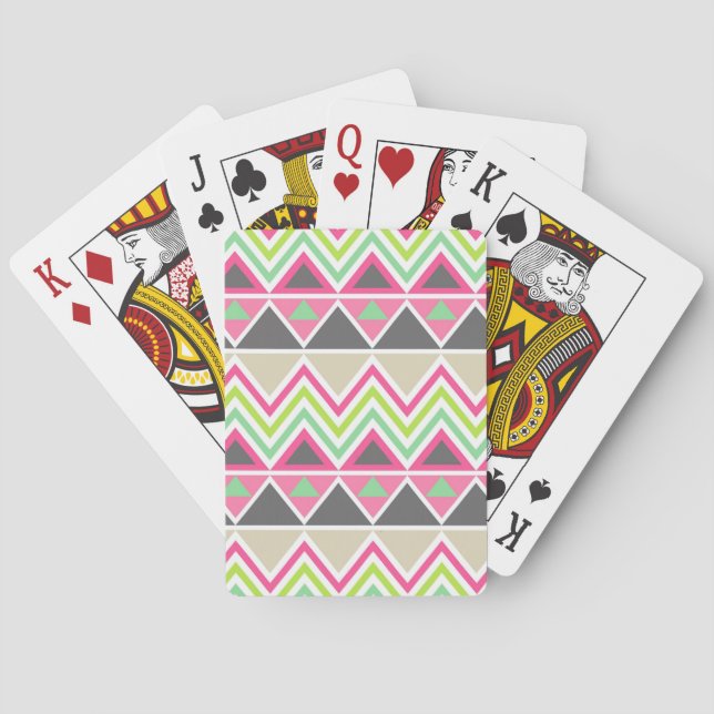 Aztec Andes Tribal Mountains Chevron Zig Zags Playing Cards (Back)