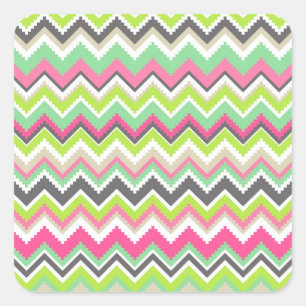 Aztec Andes Tribal Mountains Chevron Zig Zags Square Sticker