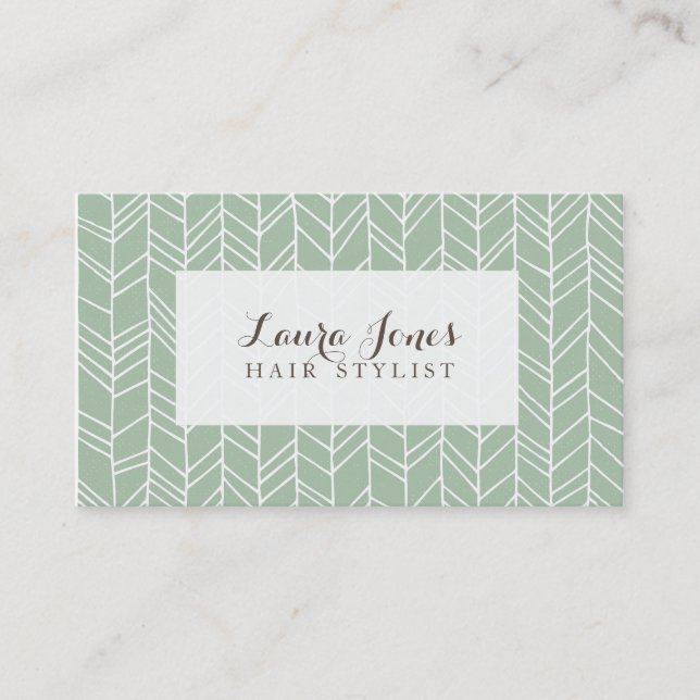 Aztec Arrow Pattern Hair Stylist Template Business Card (Front)