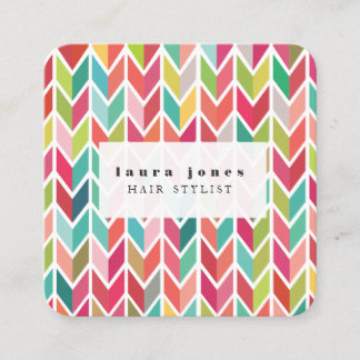 Aztec Arrows Pattern Hair Stylist Template Square Business Card