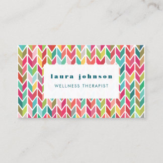 Aztec Arrows Pattern Masseuse Wellness Therapy Business Card