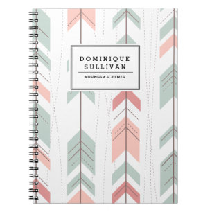 Aztec Arrows Pattern Personalised Notebook