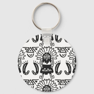 Aztec Art - Lizard Pattern Key Ring