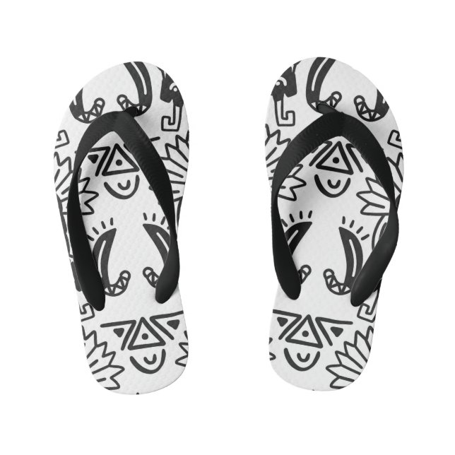 Aztec Art - Lizard Pattern Kid's Thongs (Footbed)
