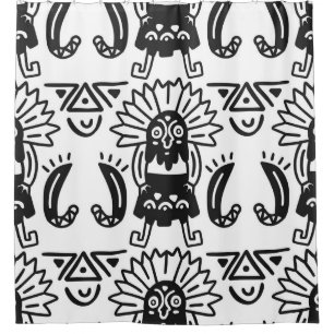 Aztec Art - Lizard Pattern Shower Curtain