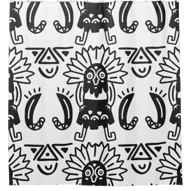 Aztec Art - Lizard Pattern Shower Curtain (Front)