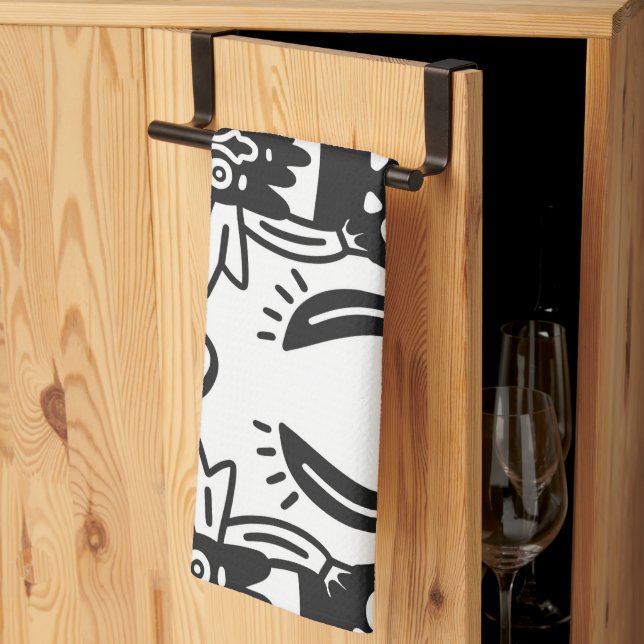 Aztec Art - Lizard Pattern Tea Towel (Thirds Fold)